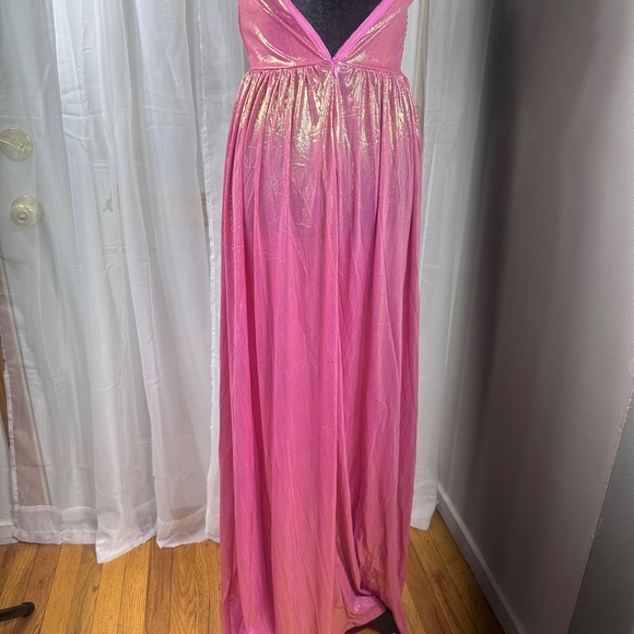 Glamorous Strapless Pink Evening Gown - Picture 6 of 6